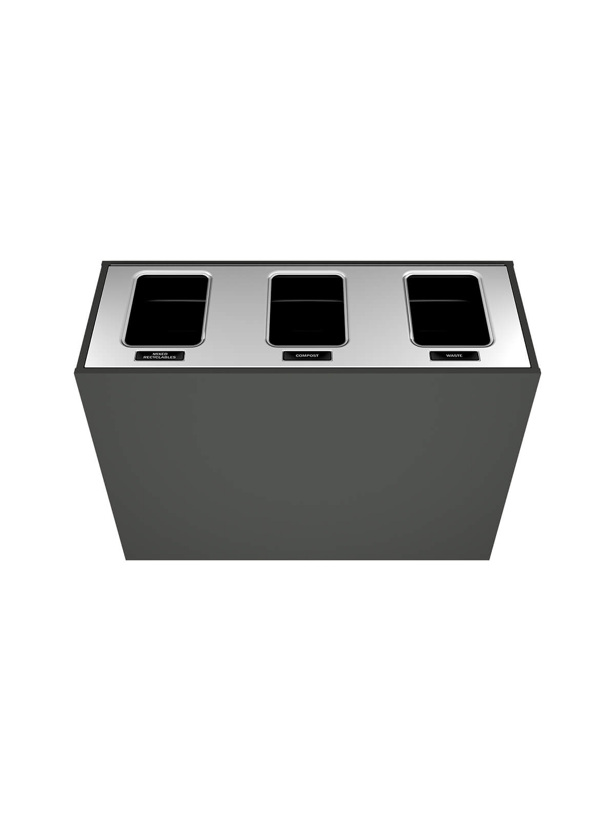 ARISTATA - Triple - Select - Mixed Recyclables-Compost-Waste - Full - Slate