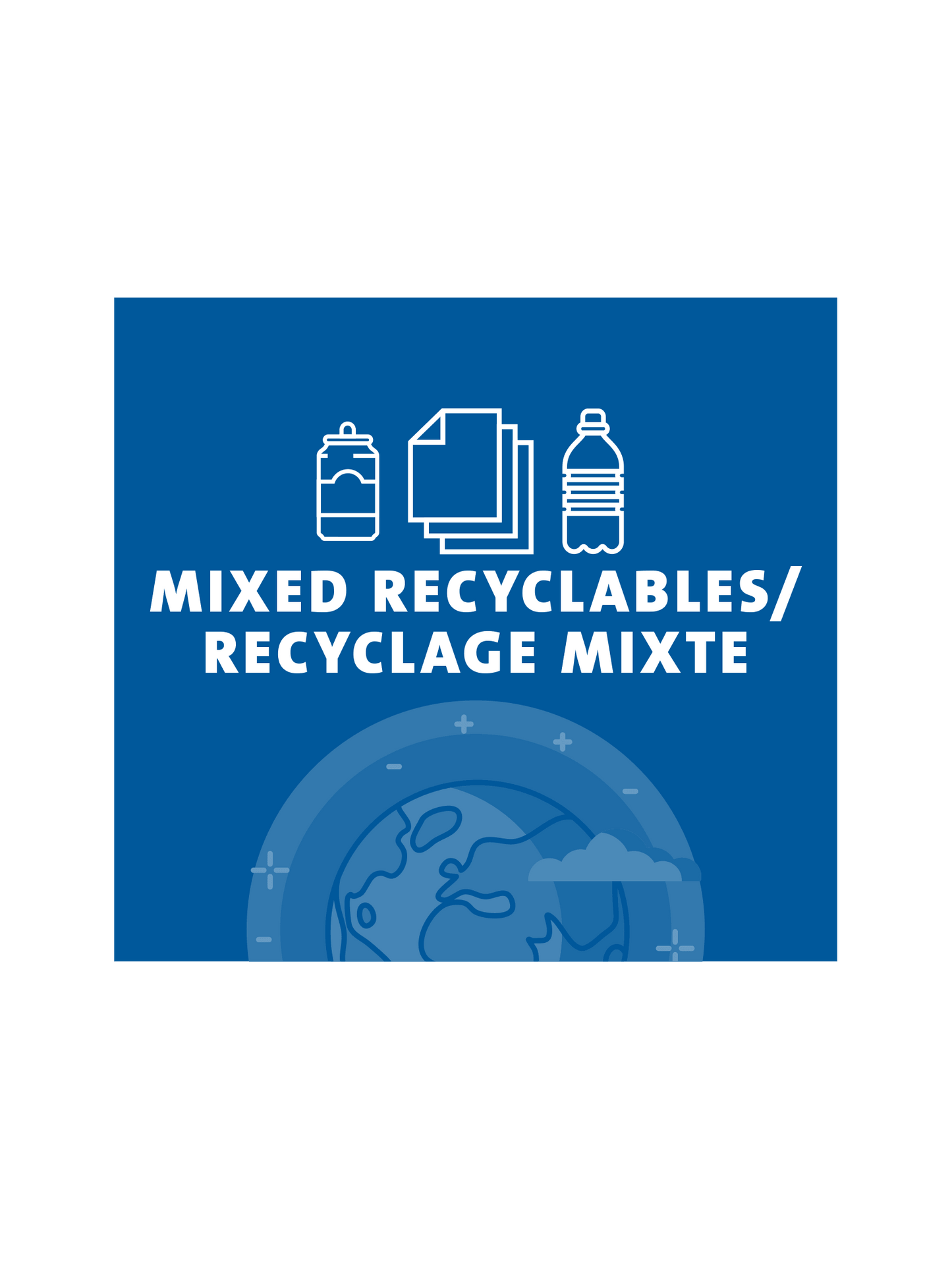 ARISTATA - Sign - Mixed Recyclables-Recyclage Mixte - Blue