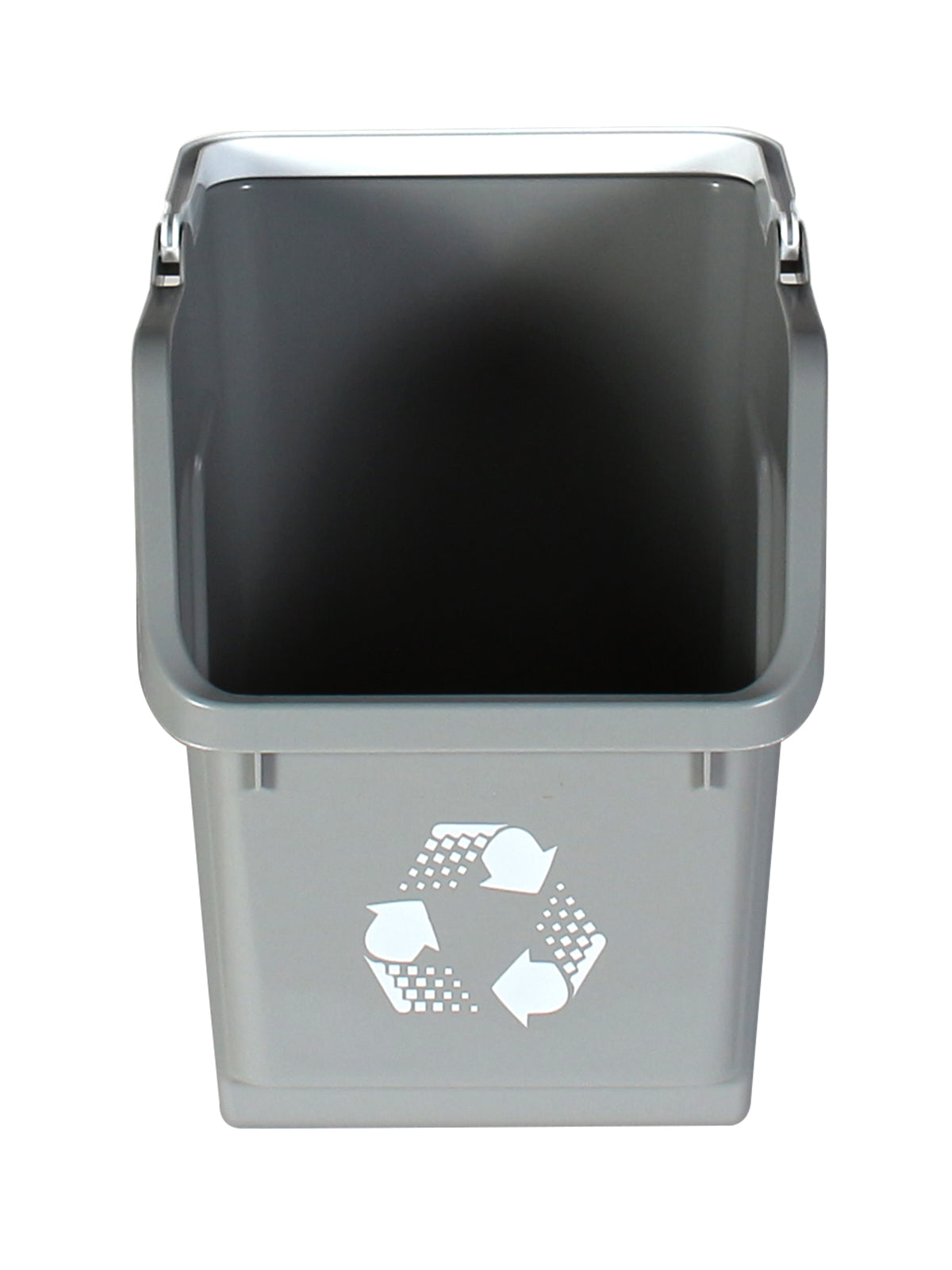 MULTI RECYCLER - 6G Grey Stackable Bin with Carry Handle and Mobius Loop Stamp