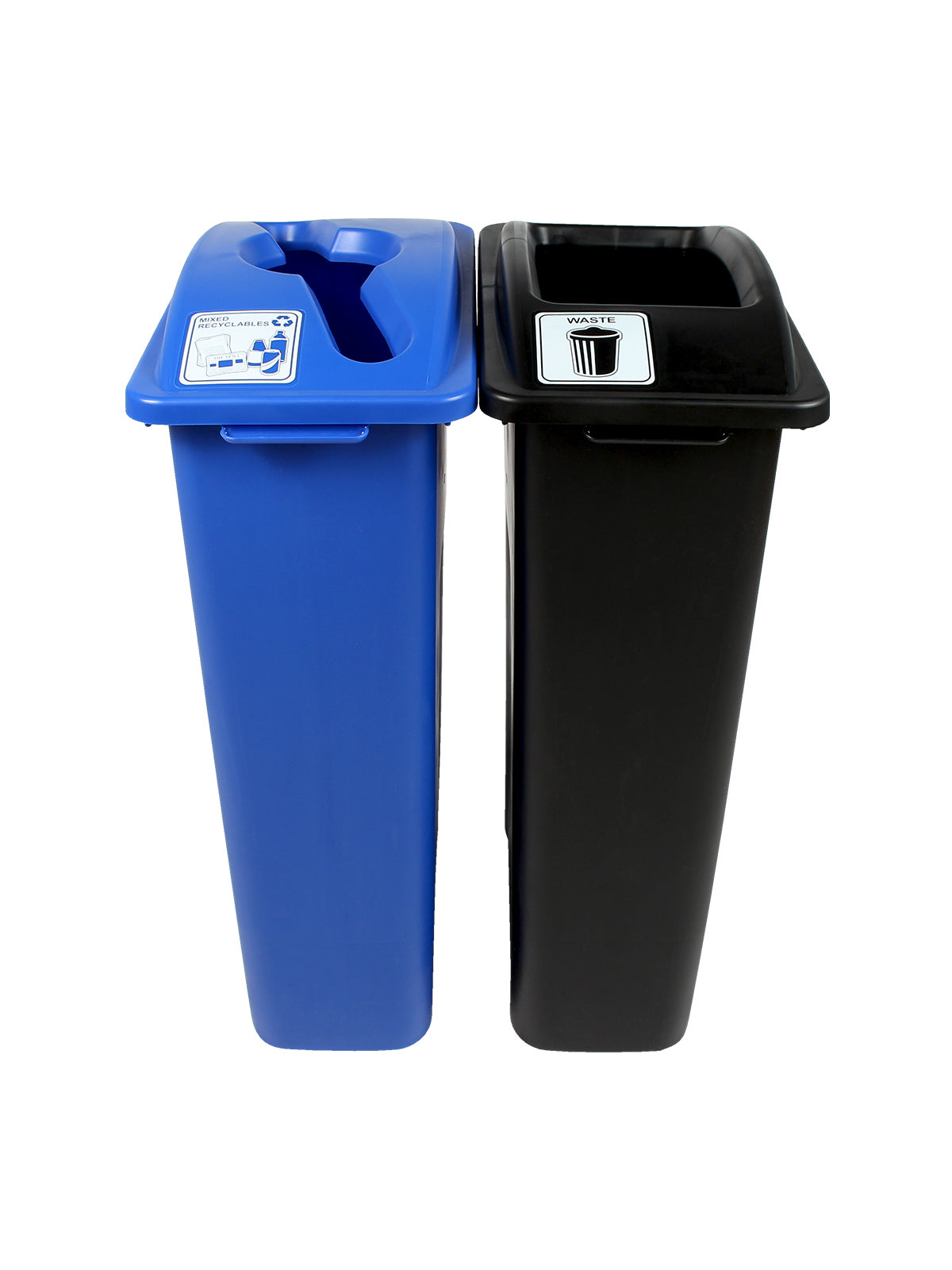 WASTE WATCHER - Double - Kit - Mixed Recyclables-Waste - Mixed-Full - Blue-Black