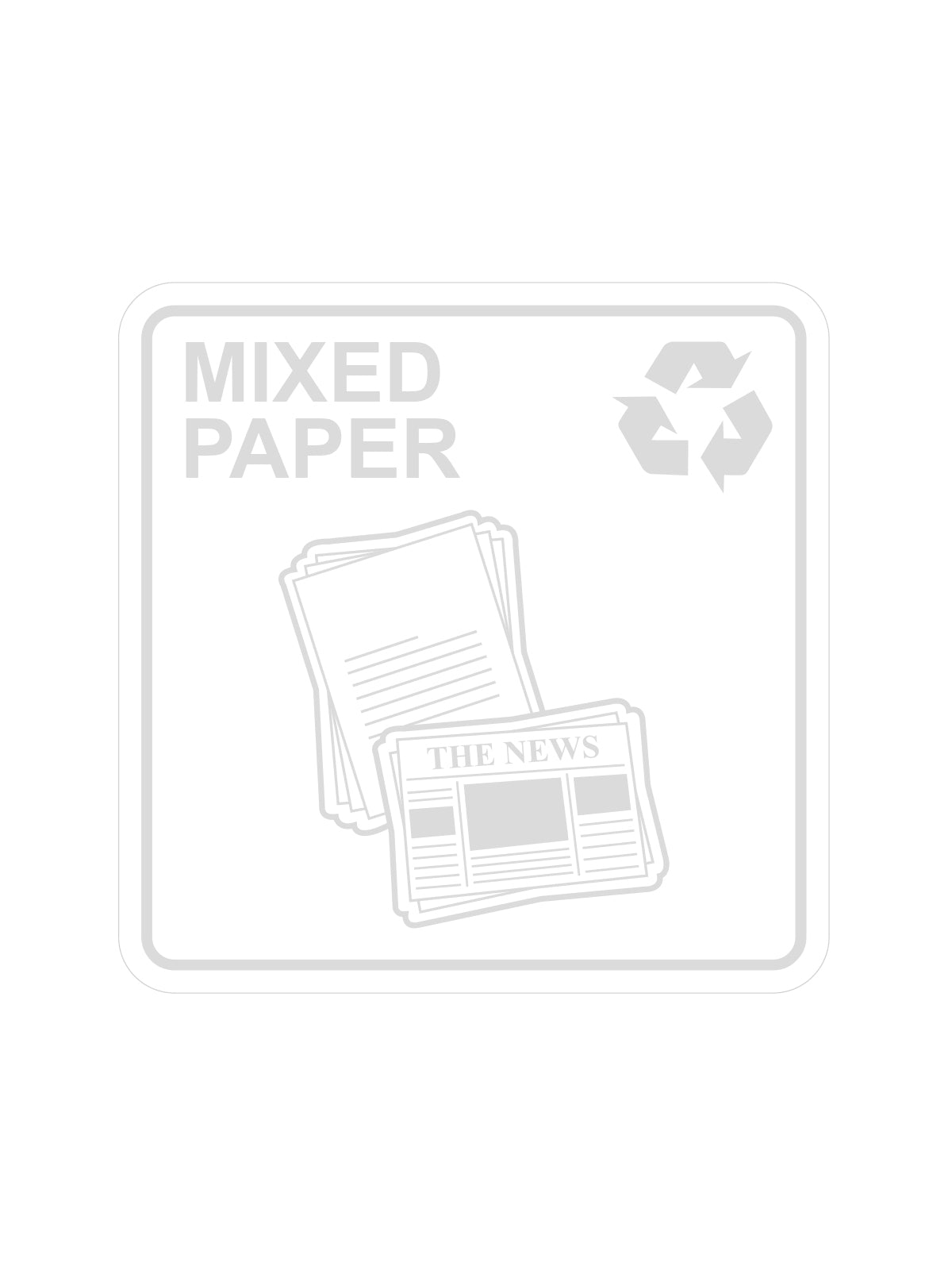 WASTE WATCHER - Label - Mixed Paper - Clear-White