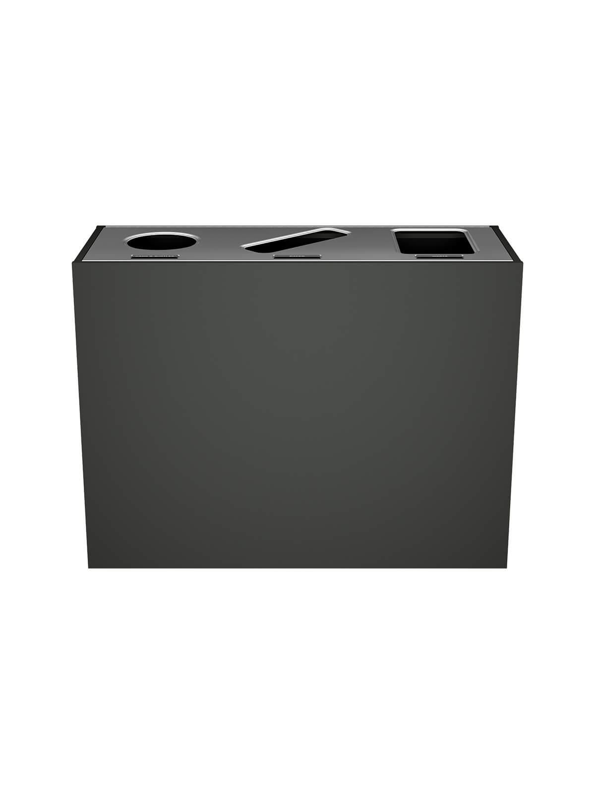 ARISTATA - Triple - Select - Cans & Bottles-Paper-Waste - Circle-Slot-Full - Slate