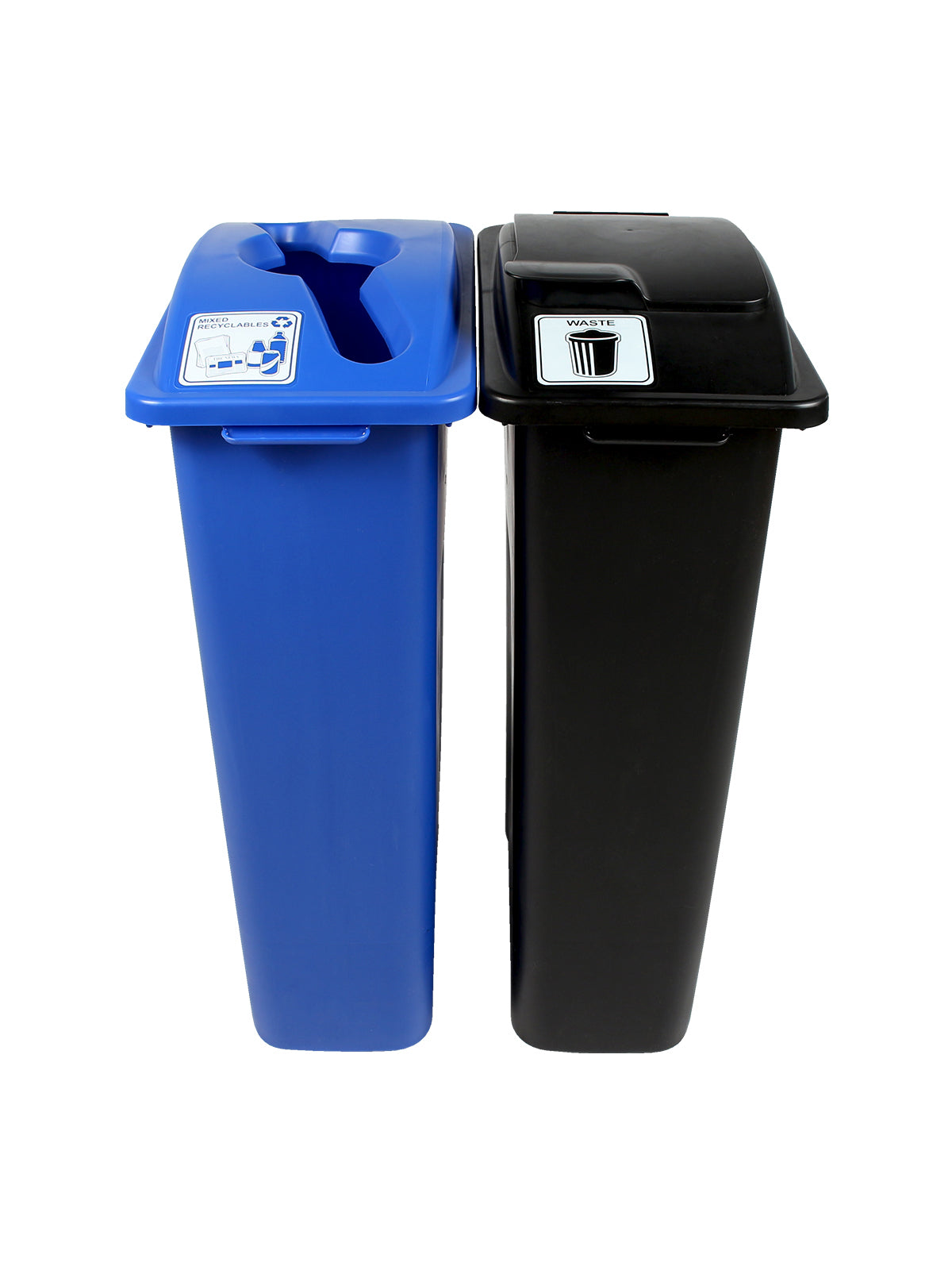 WASTE WATCHER - Double - Kit - Mixed Recyclables-Waste - Mixed-Solid Lift - Blue-Black