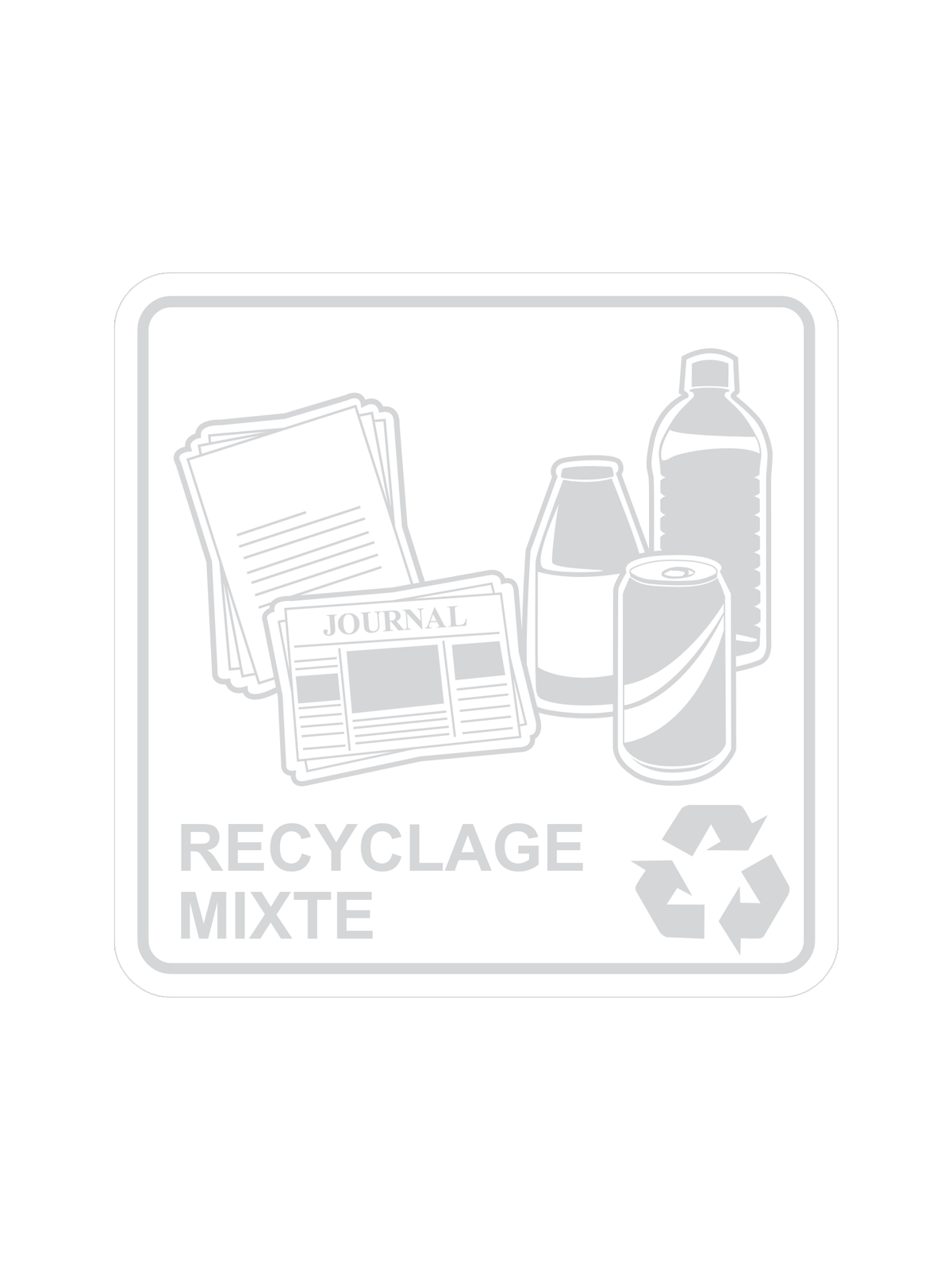 WASTE WATCHER - Label - Recyclage Mixte - Clear-White