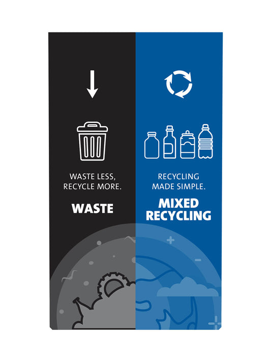 EXPRESSION - Sign - Waste-Mixed Recycling - Black-Blue