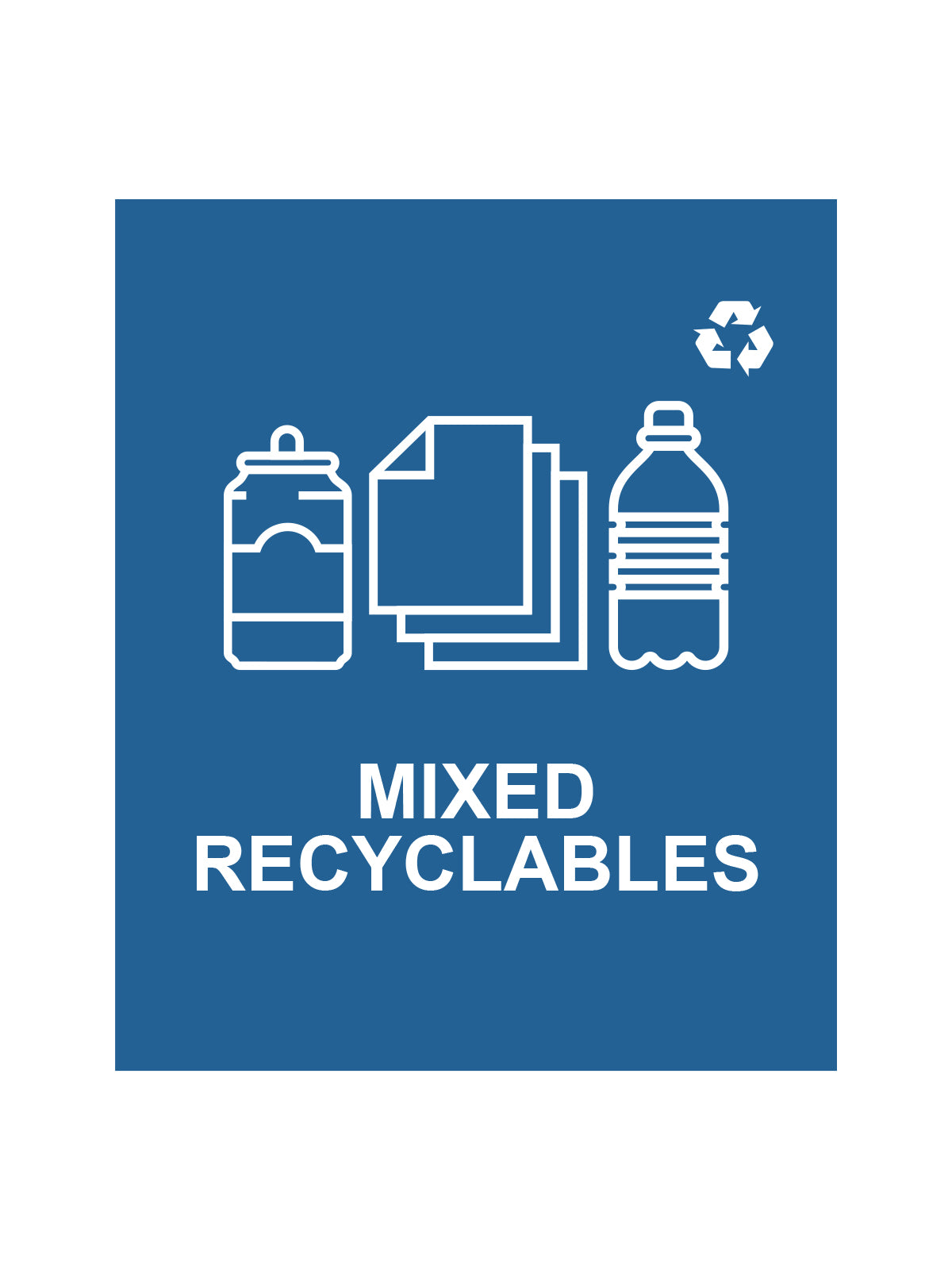SPECTRUM - Cube Slim Sign - Mixed Recyclables - Blue-White