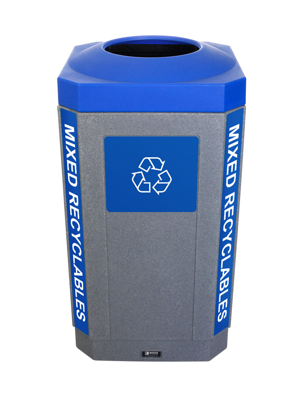 OCTO - Single - Kit - Indoor - Mixed Recyclables - Full - Greystone-Blue