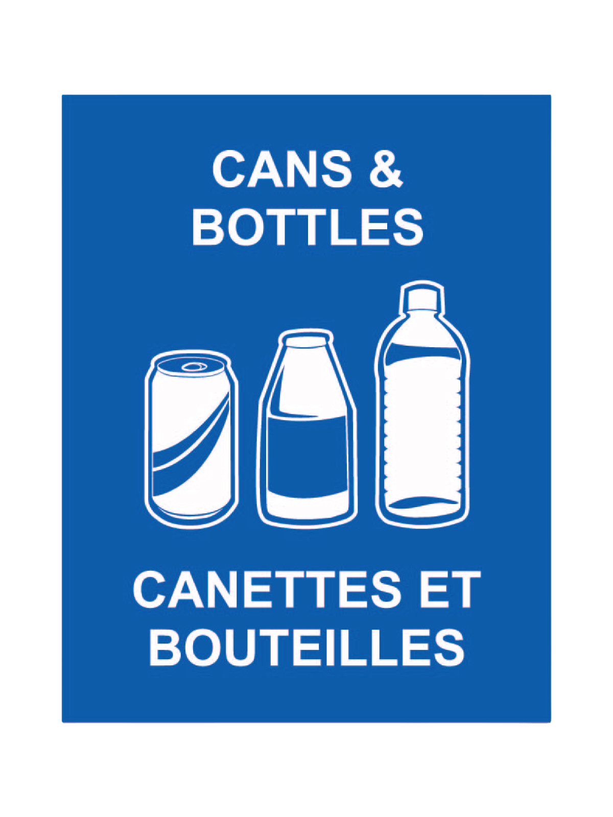 WASTE WATCHER - Sign - Cans & Bottles-Canettes et Bouteilles - Blue