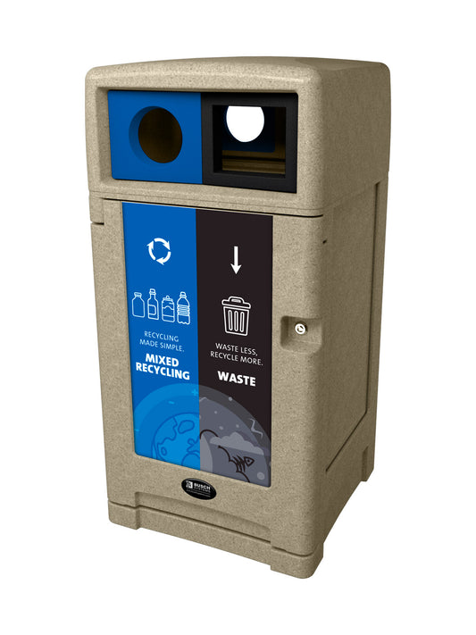 EXPRESSION - Double - Kit - Mixed Recycling-Waste - Circle-Full - Sandstone