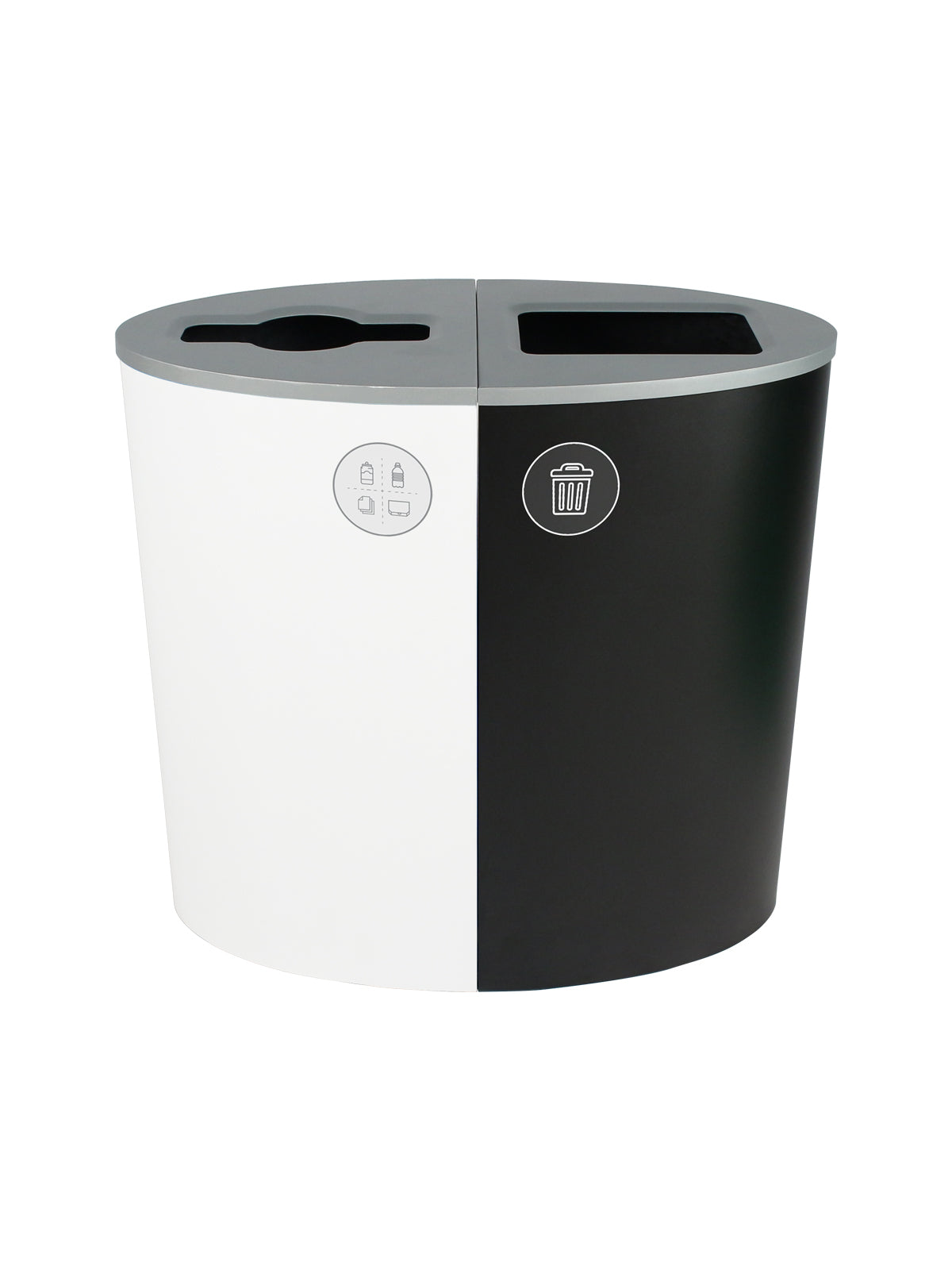 SPECTRUM - Double - Kit - Mixed Recyclables-Waste - Mixed-Full - White-Black