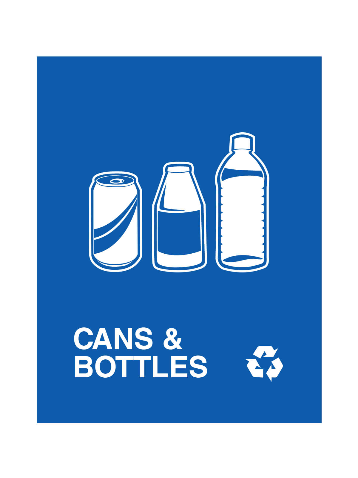 WASTE WATCHER - Sign - Cans & Bottles - Royal Blue