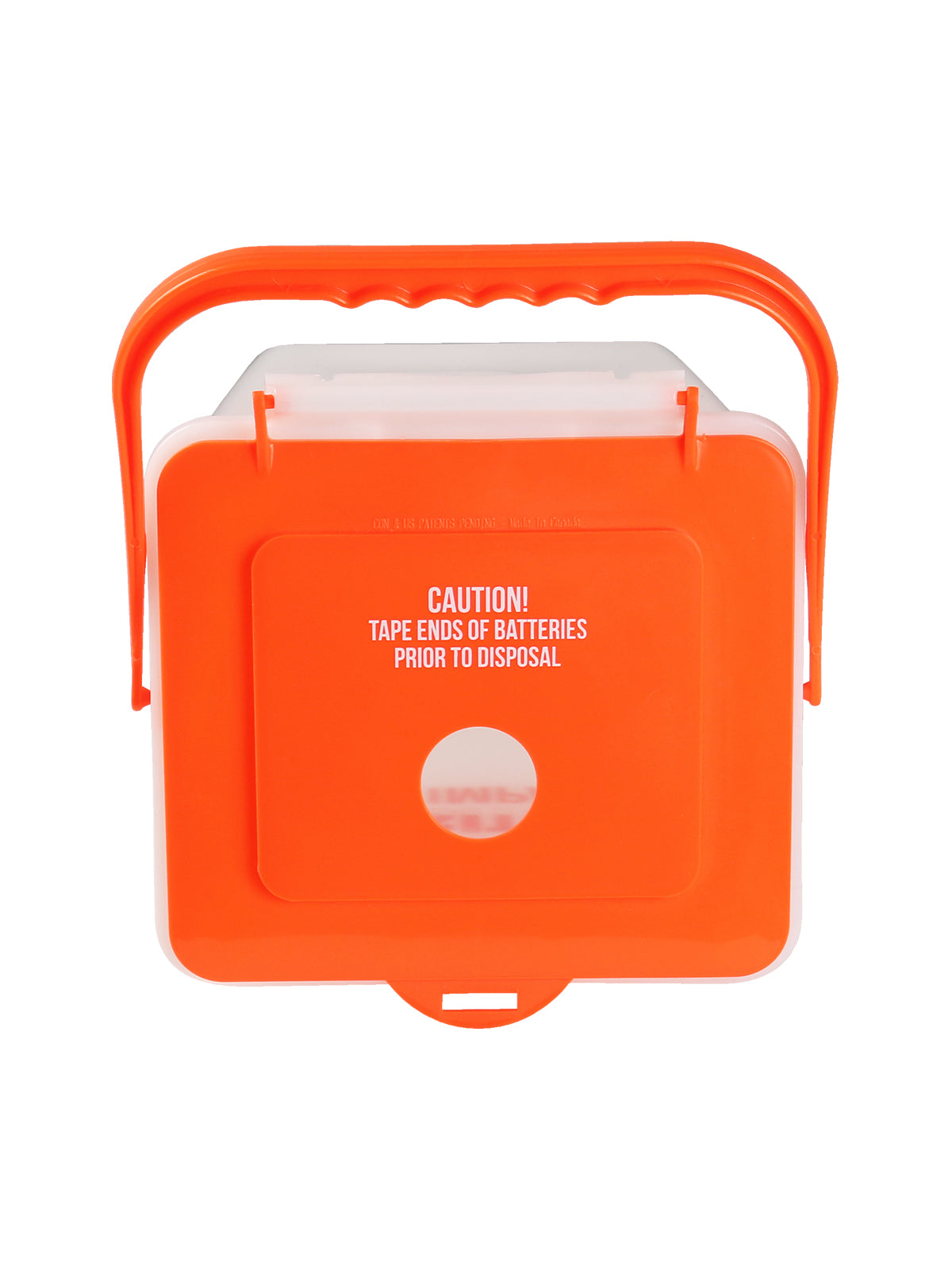 BATTERY RECYCLER - Single - Kit - Have a Positive Impact- Caution! Tape Ends of Batteries Prior to Disposal - Circle - Natural-Fluorescent Orange