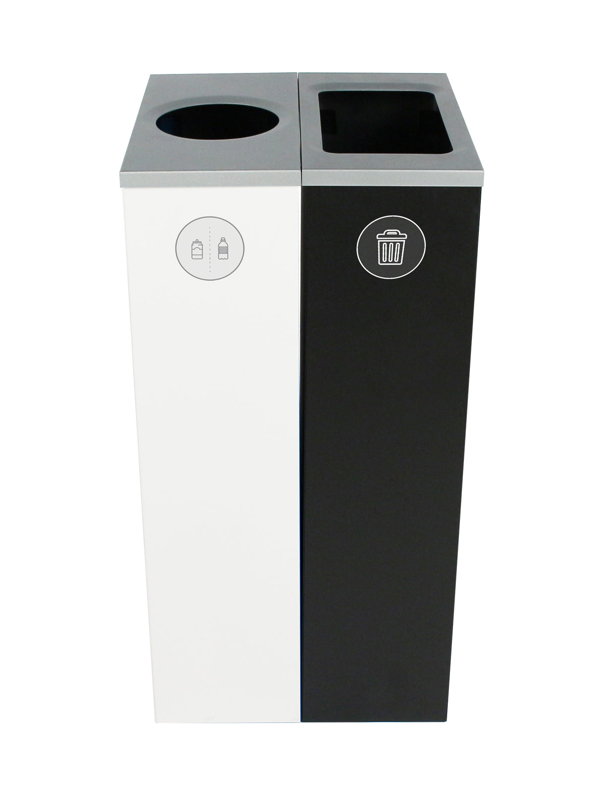 SPECTRUM - Double - Kit - Cans & Bottles-Waste - Circle-Full - White-Black