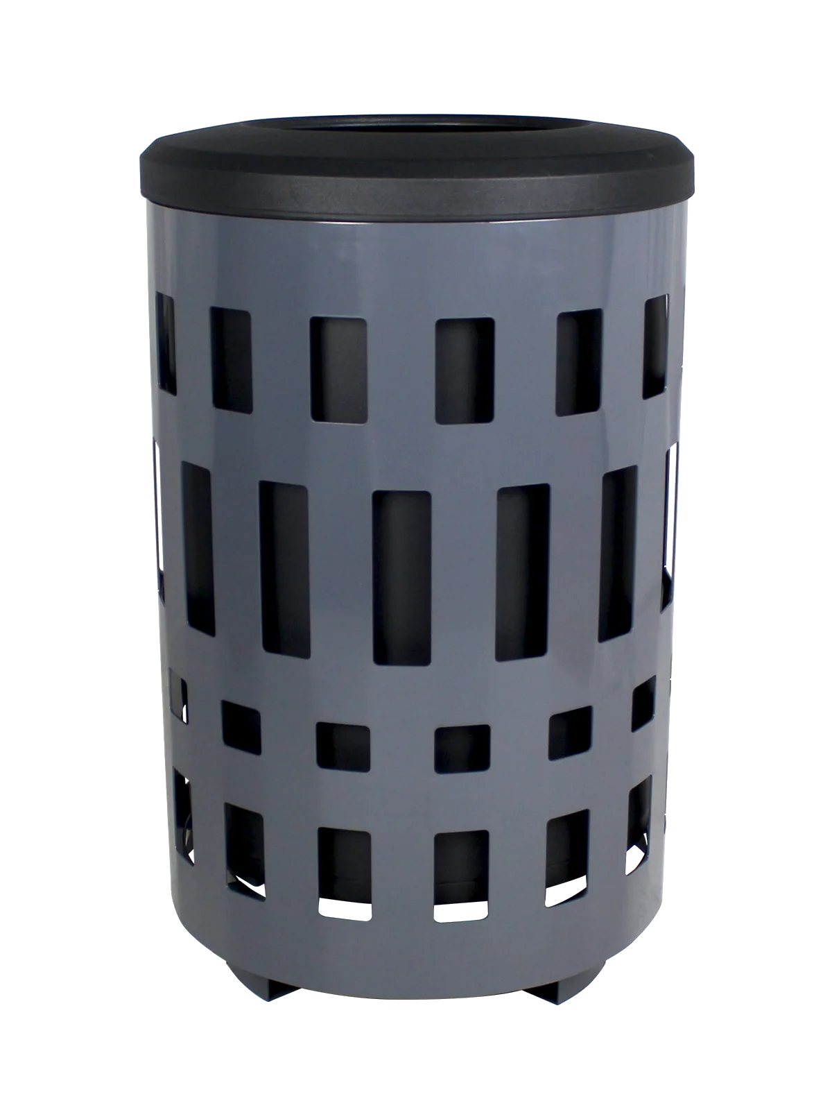 Sustainable City Series - 'VANCOUVER' - 45G Metal Waste Collection Bin - Dark Grey Body with Black Plastic Lid