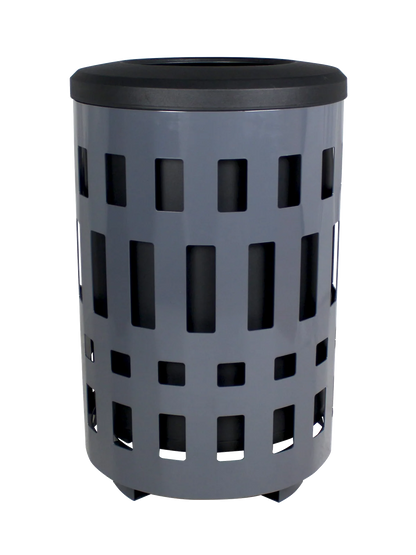 Sustainable City Series - 'VANCOUVER' - 45G Metal Waste Collection Bin - Dark Grey Body with Black Plastic Lid