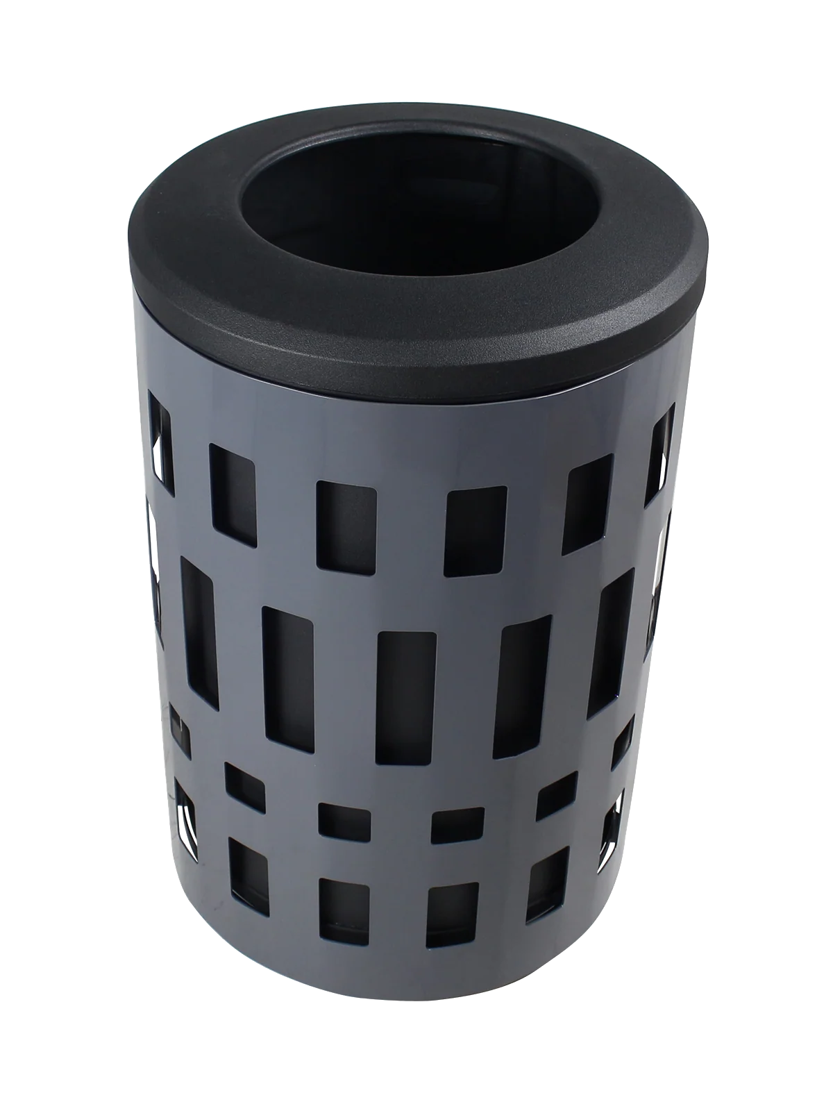 Sustainable City Series - 'VANCOUVER' - 45G Metal Waste Collection Bin - Dark Grey Body with Black Plastic Lid
