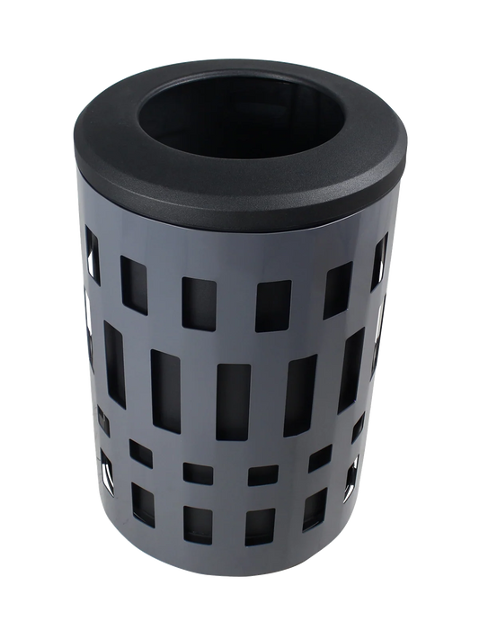 Sustainable City Series - 'VANCOUVER' - 45G Metal Waste Collection Bin - Dark Grey Body with Black Plastic Lid