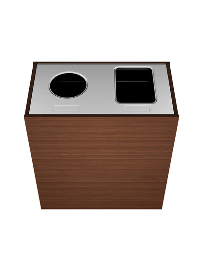 ARISTATA - Double Station, Harvest Leaves Body Finish with Stainless Steel Circle/Full Opening Lid