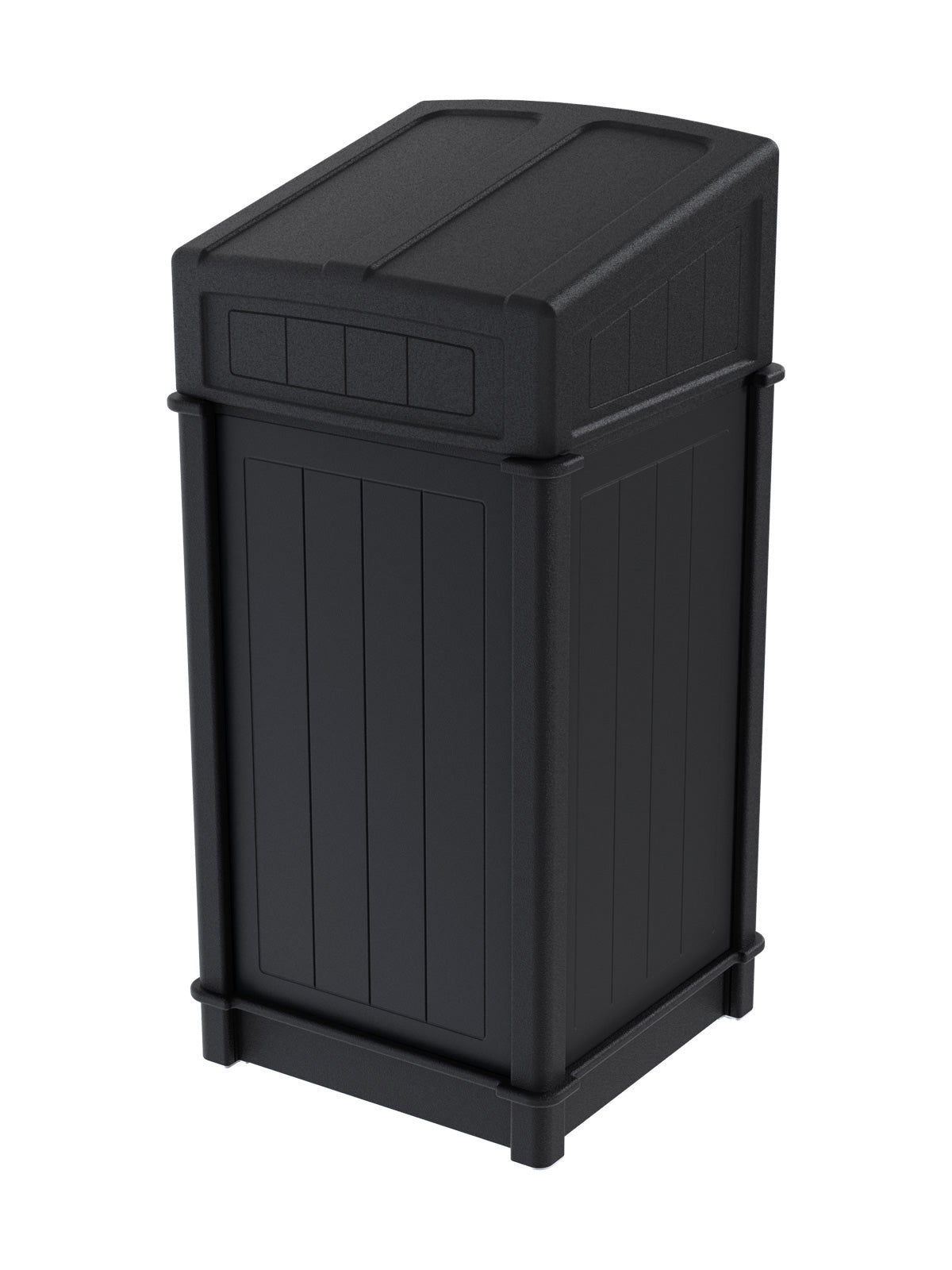 FUSION - Single Stream Front-Load Waste Bin with Full Lid Opening and Door Signage