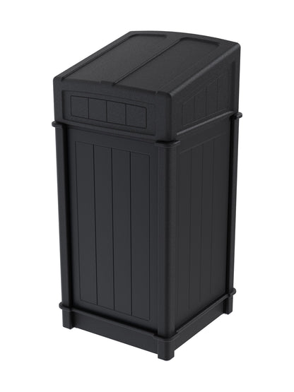 FUSION - Single Stream Front-Load Cans & Bottles Bin with Circle Lid Opening and Door Signage