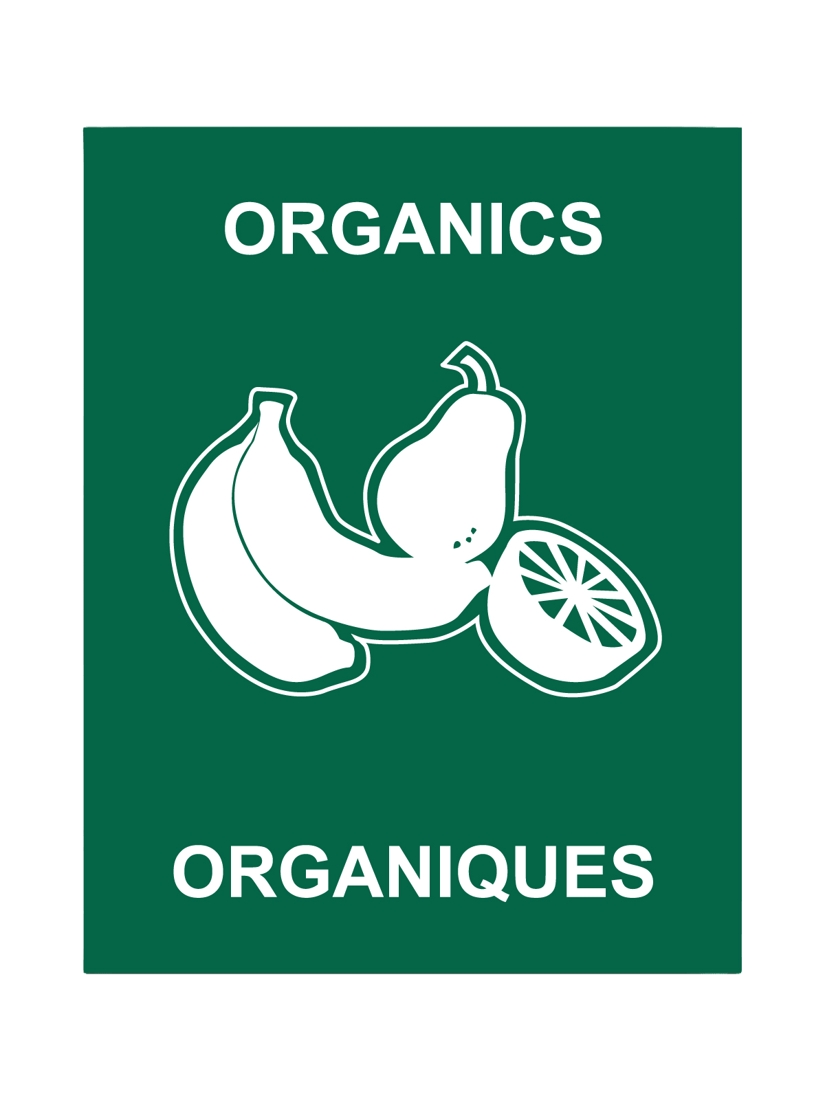 WASTE WATCHER - Sign - Organics-Organiques - Green-White