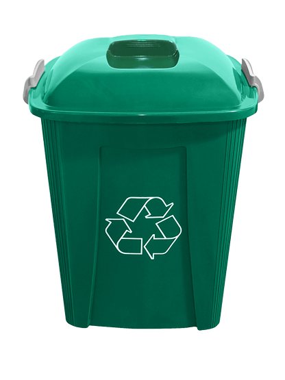 UPRIGHT - 7G Dark Green Bin with Mobius Loop Body Stamp and Lid