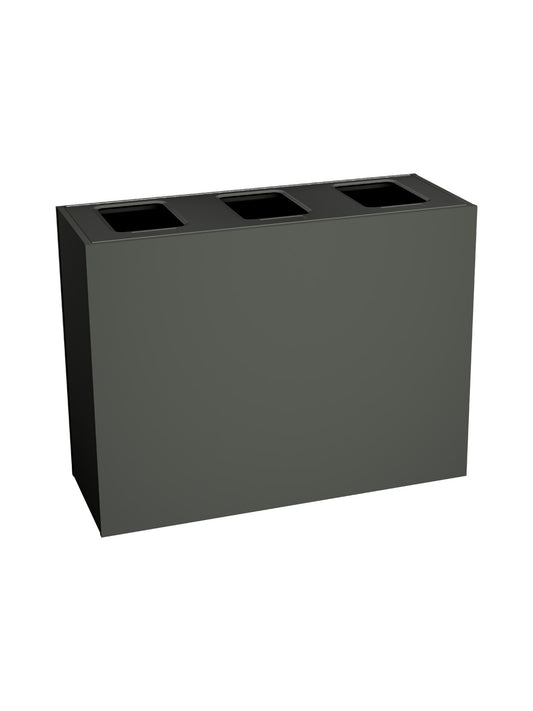 ARISTATA - Triple Station with Slate-Finish Body and Full-Opening, Slate Coloured Lid