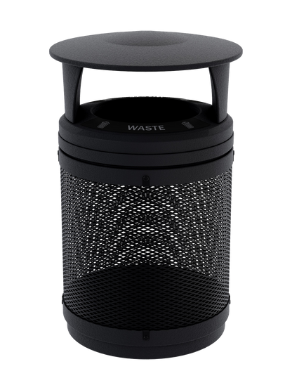 VISTABIN - 50G Collection Bin with Mesh Metal Body, Canopy Lid and 'Waste' Lid Labels
