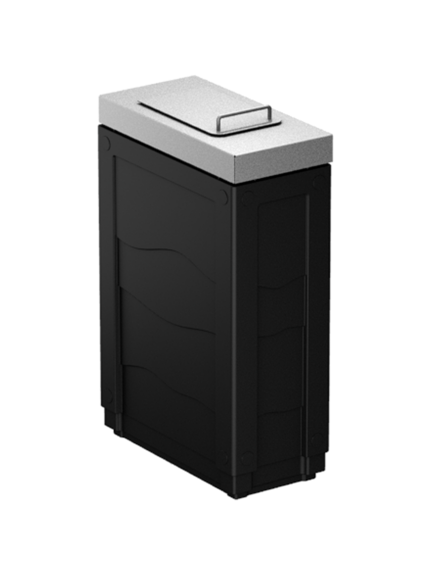 EVOLVE - Black Cube Slim with Powder Coated Steel Lift Lid