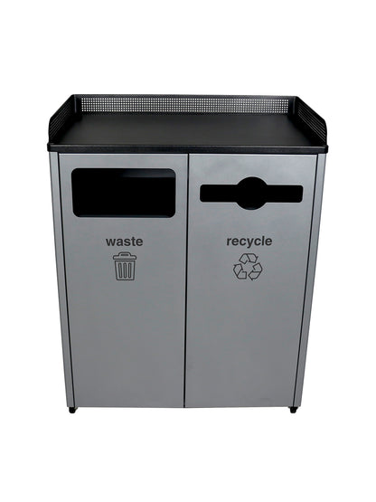 COURTSIDE - Double - Kit - Waste-Recycle - Full-Mixed - Grey-Black