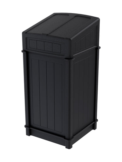 FUSION - Single Stream Front-Load Organics Bin with Full Opening Lid and Door Signage