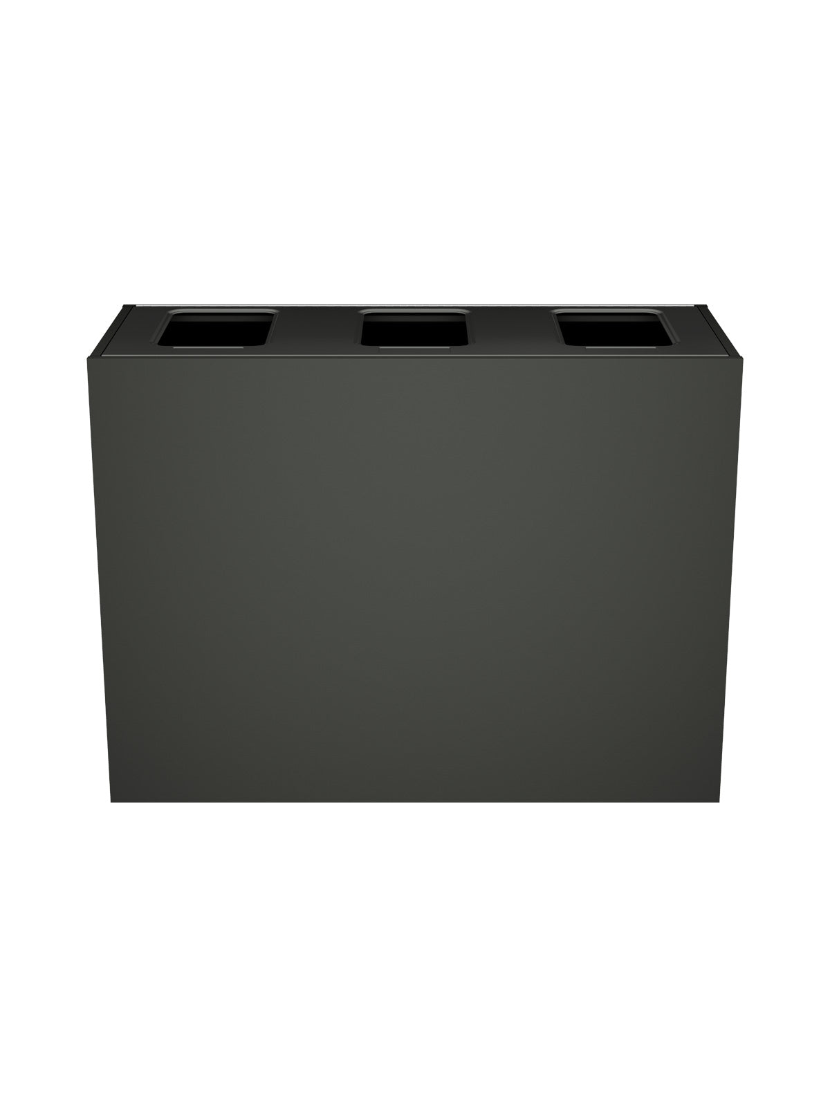 ARISTATA - Triple Station with Slate-Finish Body and Full-Opening, Slate Coloured Lid