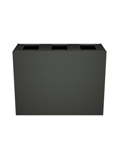 ARISTATA - Triple Station with Slate-Finish Body and Full-Opening, Slate Coloured Lid