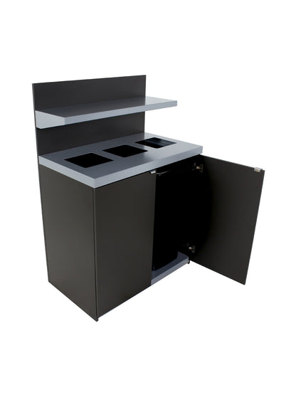SESSANTA - Triple Stream Station in Slate Finish with Tray Holder