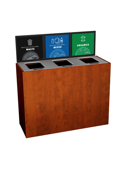 ARISTATA - Triple - Kit - Waste-Mixed Recyclables-Organics - Full-Full-Full - Midsummer Flame