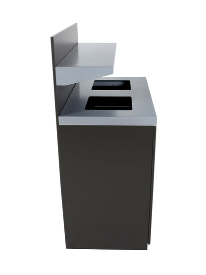 SESSANTA - Double-Stream Station in Slate Finish with Tray Holder