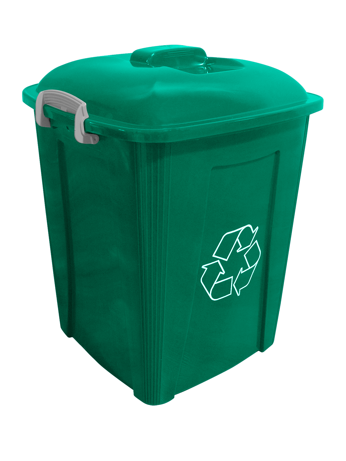 UPRIGHT - 7G Dark Green Bin with Mobius Loop Body Stamp and Lid
