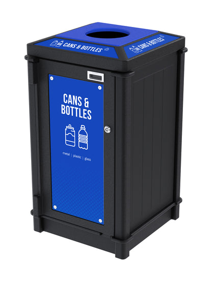 FUSION - Single Stream Top-Load Cans & Bottles Circle Opening Lid and Door Signage