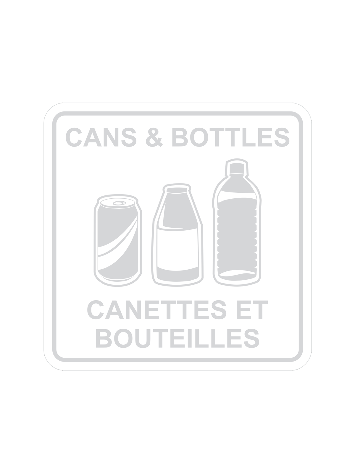 WASTE WATCHER - Label - Cans & Bottles-Canettes et Bouteilles - Clear-White