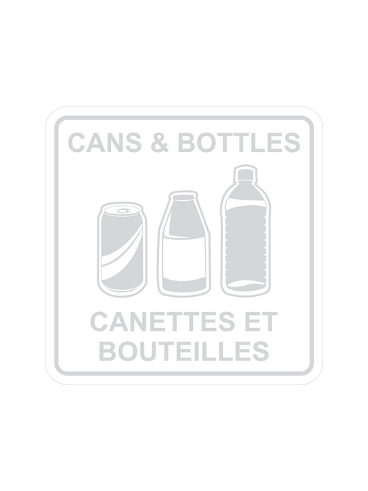WASTE WATCHER - Label - Cans & Bottles-Canettes et Bouteilles - Clear-White