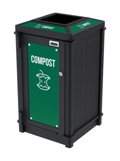 FUSION - Single Stream Top Load Compost Bin with Full Lid Opening and Door Signage