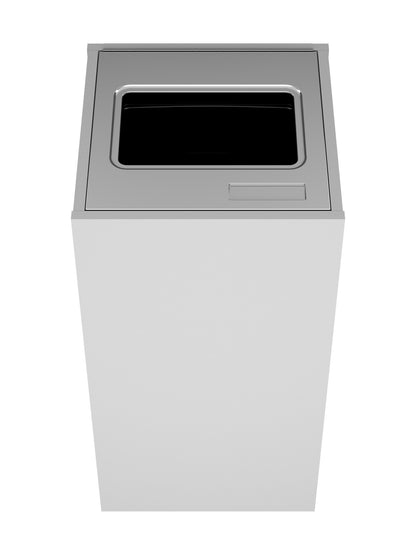 ARISTATA - Single Stream Bin, Glacier Finish Body with Full Opening Stainless Steel Lid