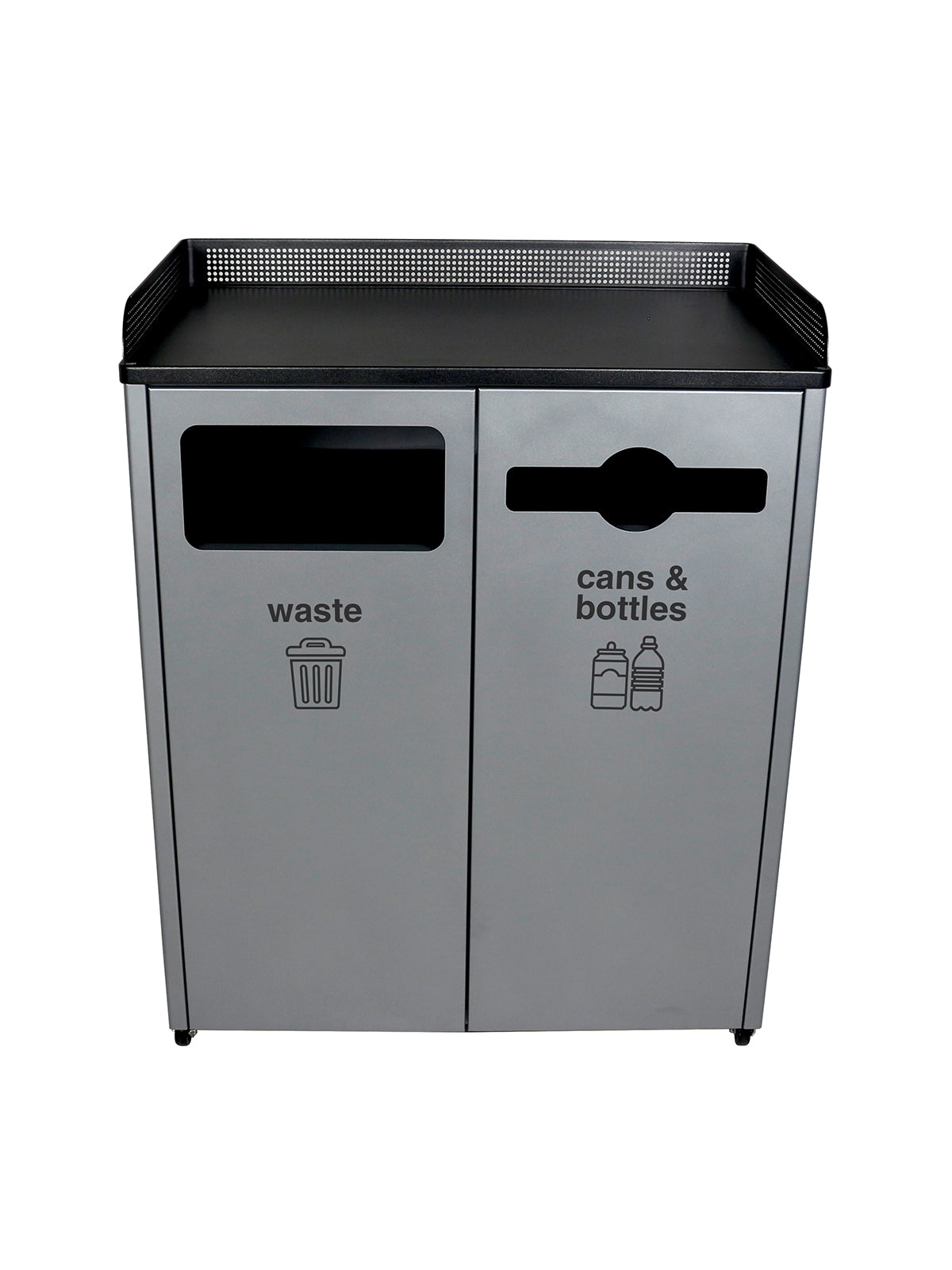 COURTSIDE - Double - Kit - Waste-Cans & Bottles - Full-Mixed - Grey-Black