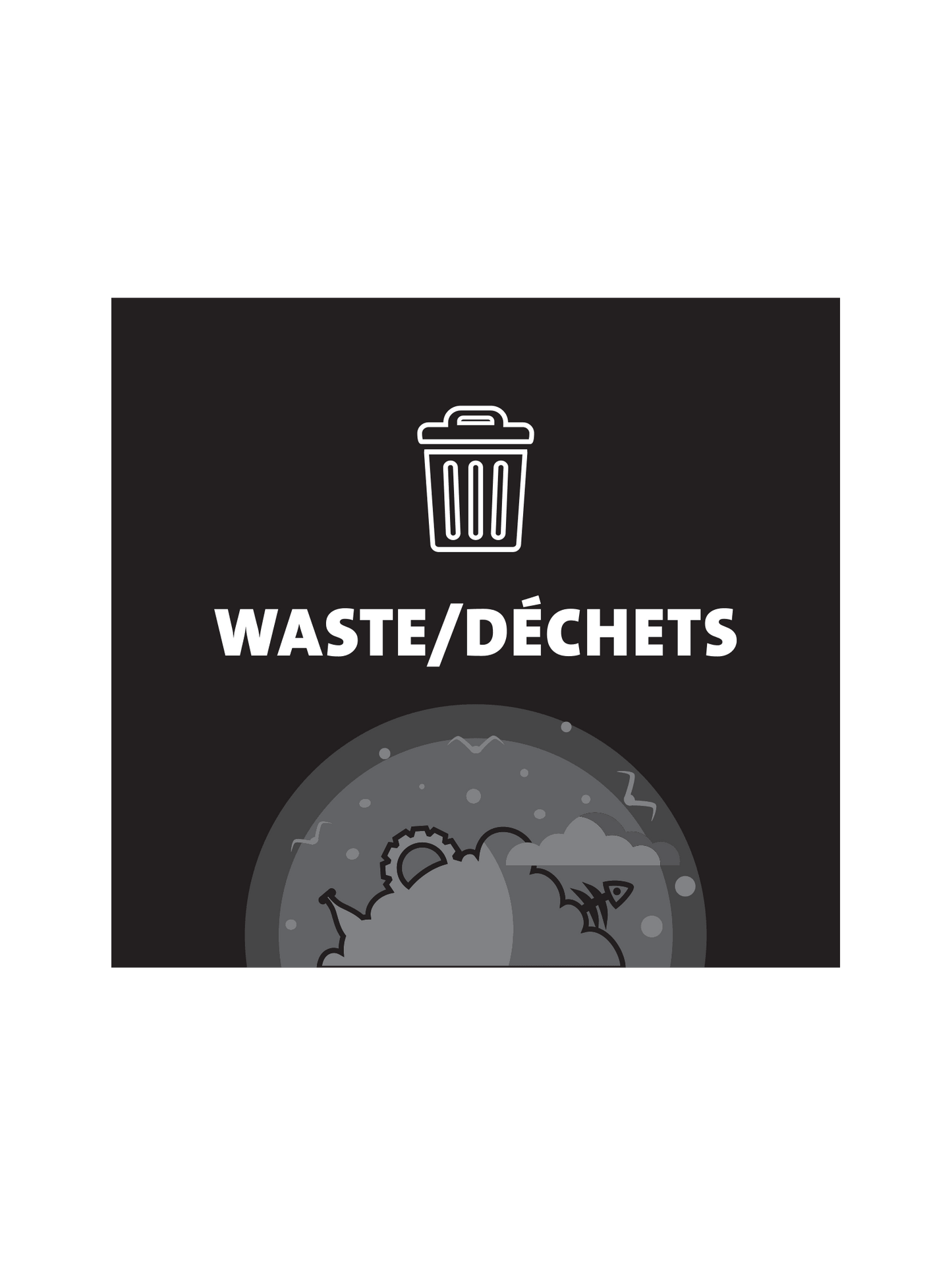 ARISTATA - Sign - Waste-Dechets - Black