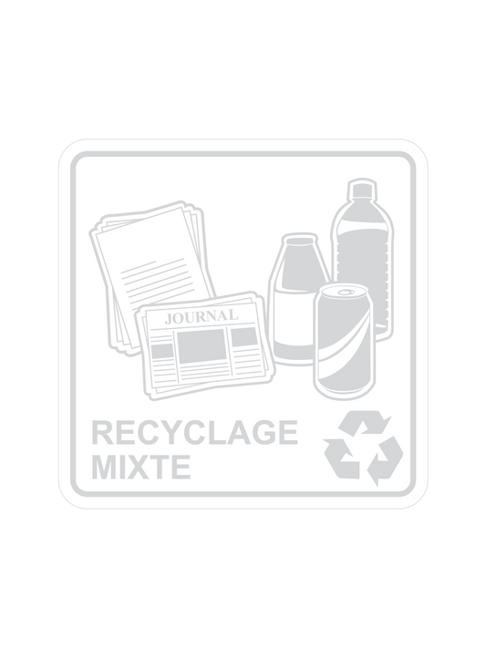 WASTE WATCHER - Label - Recyclage Mixte - Clear-White