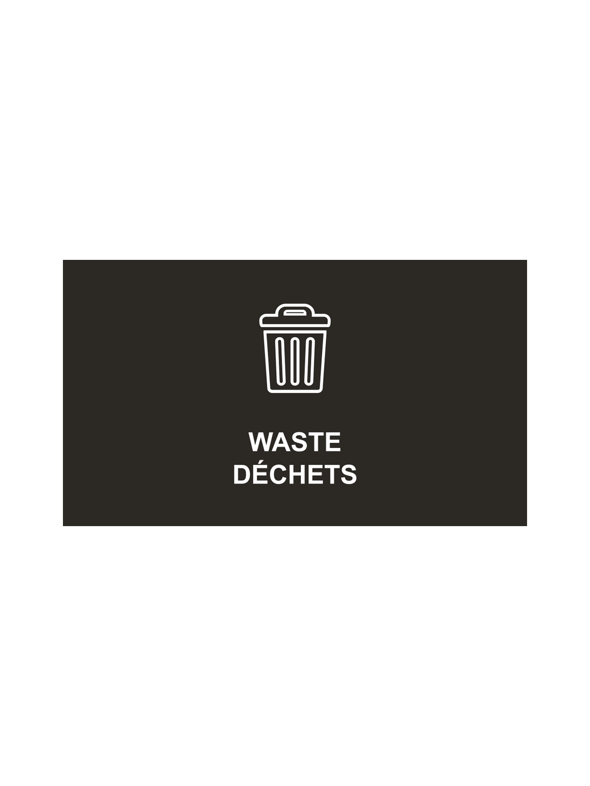 SPECTRUM - Single - Cube Sign - Waste-Dechets - Black-White