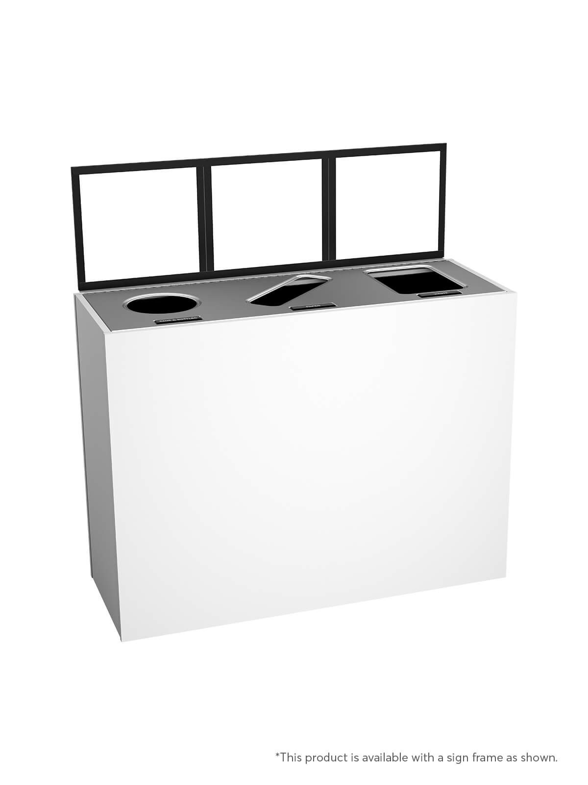 ARISTATA - Triple - Select - Cans & Bottles-Paper-Waste - Circle-Slot-Full - Glacier