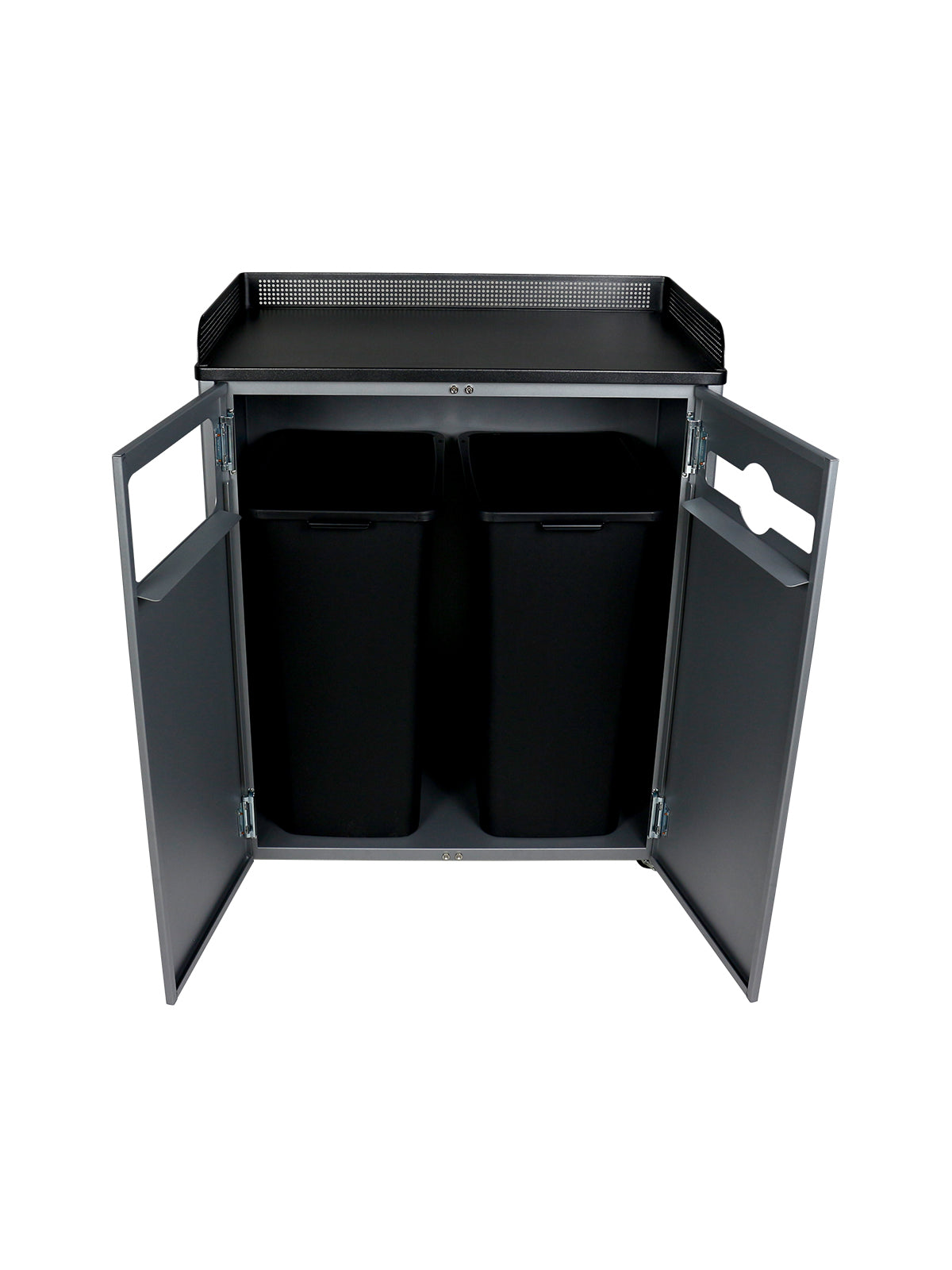 COURTSIDE - Double - Kit - Waste-Cans & Bottles - Full-Mixed - Grey-Black