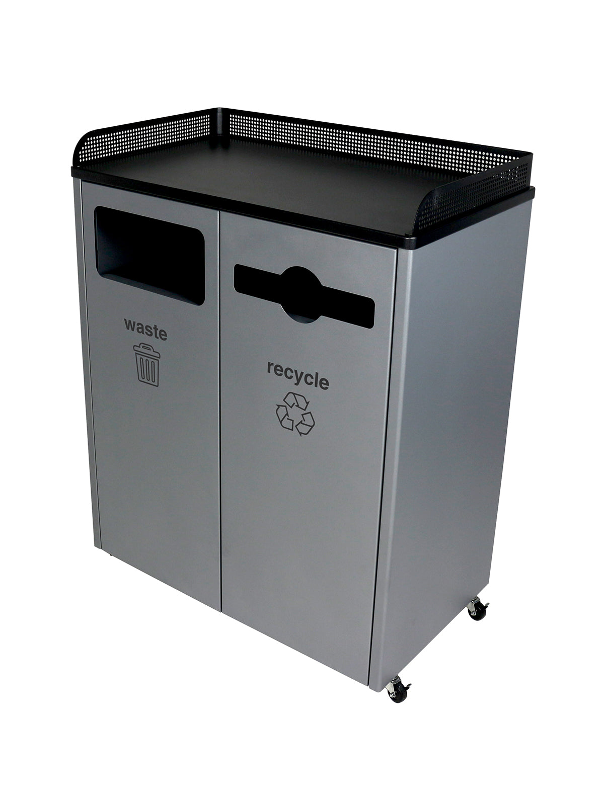 COURTSIDE - Double - Kit - Waste-Recycle - Full-Mixed - Grey-Black