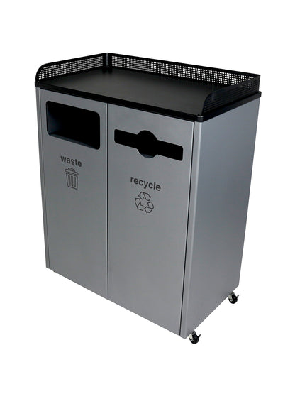 COURTSIDE - Double - Kit - Waste-Recycle - Full-Mixed - Grey-Black